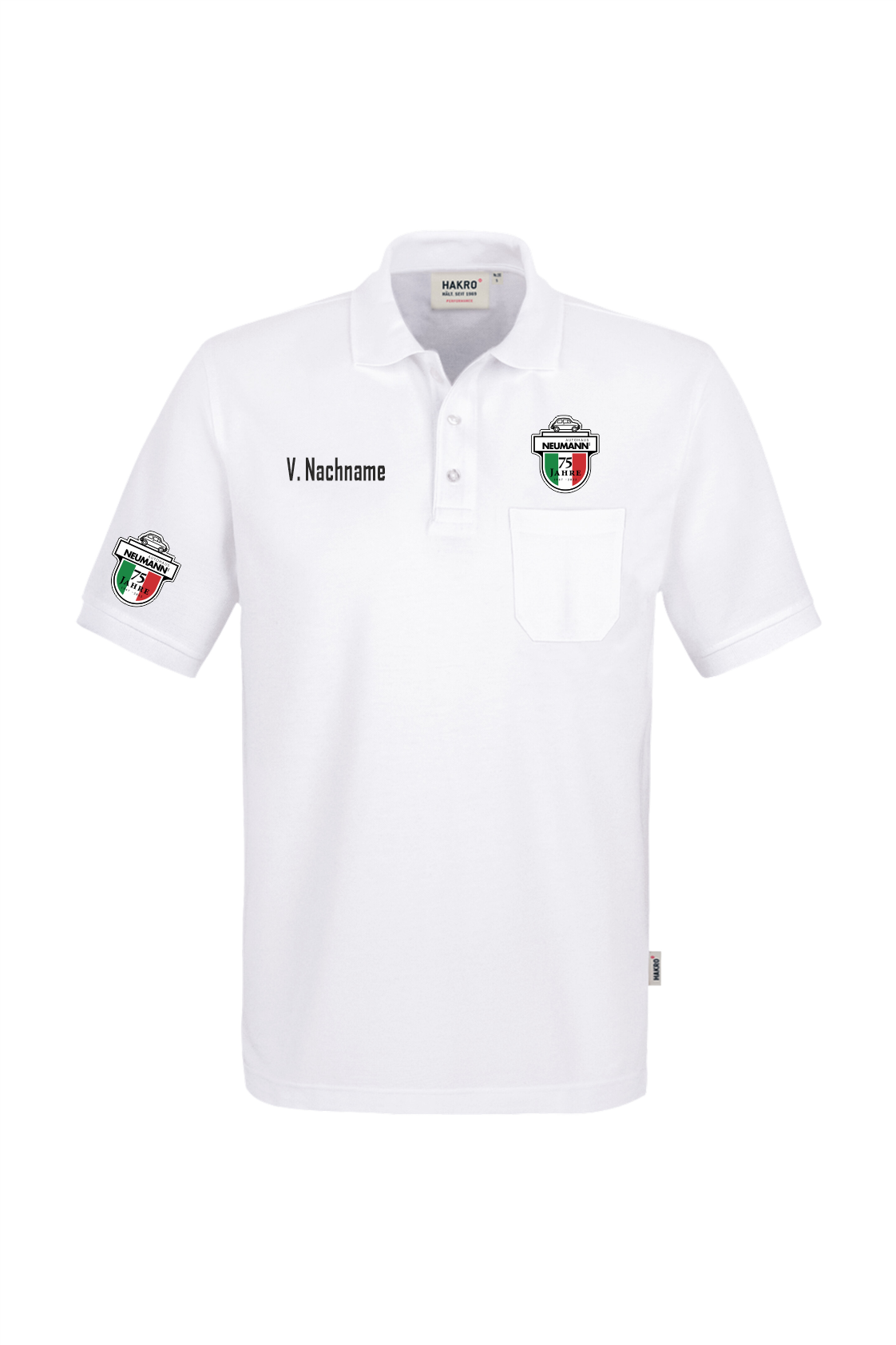 Hakro Polo Shirt mit Brusttasche weiß