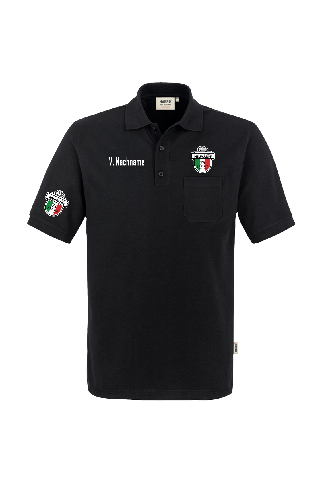 Hakro Polo Shirt mit Brusttasche schwarz
