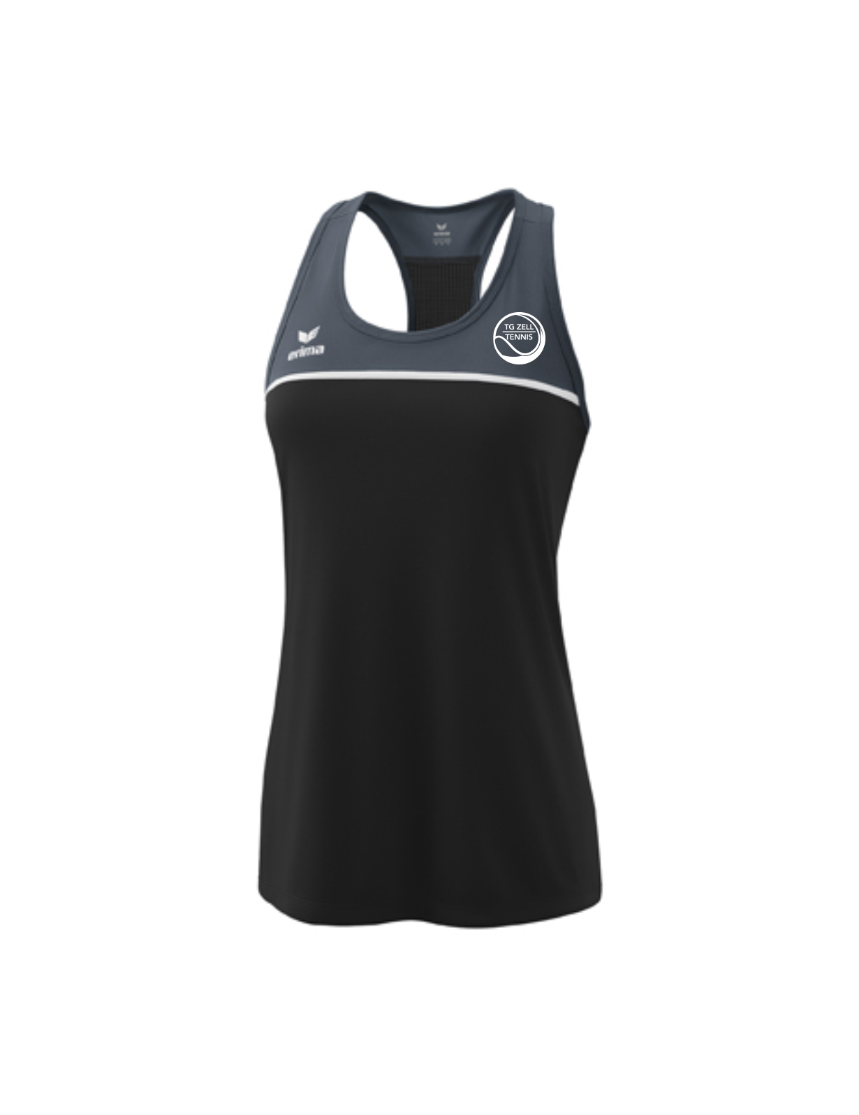 Tennis Tanktop "on the Court" Damen grau schwarz