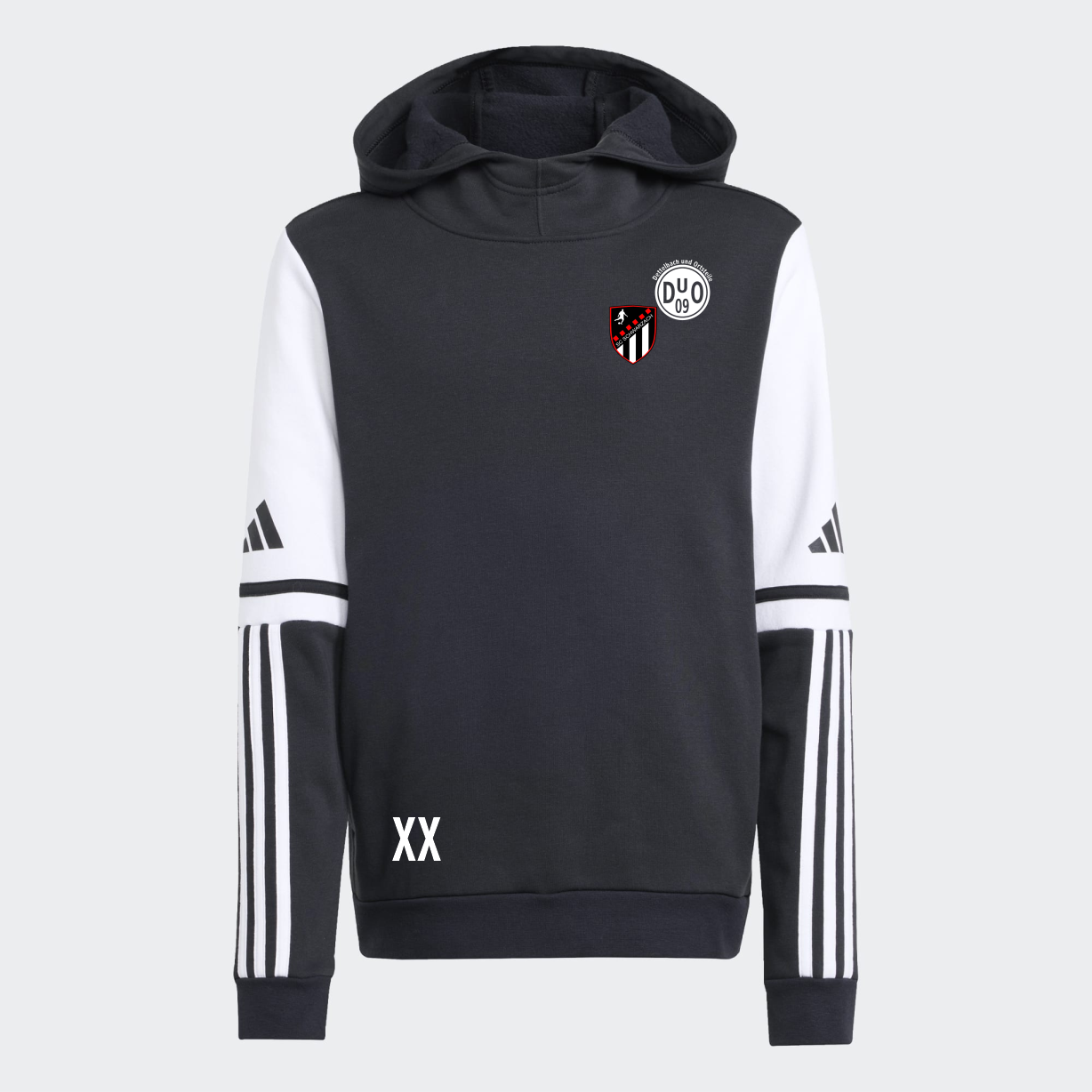 SQ25 SW HOOD Y BLACK/WHITE Kinder