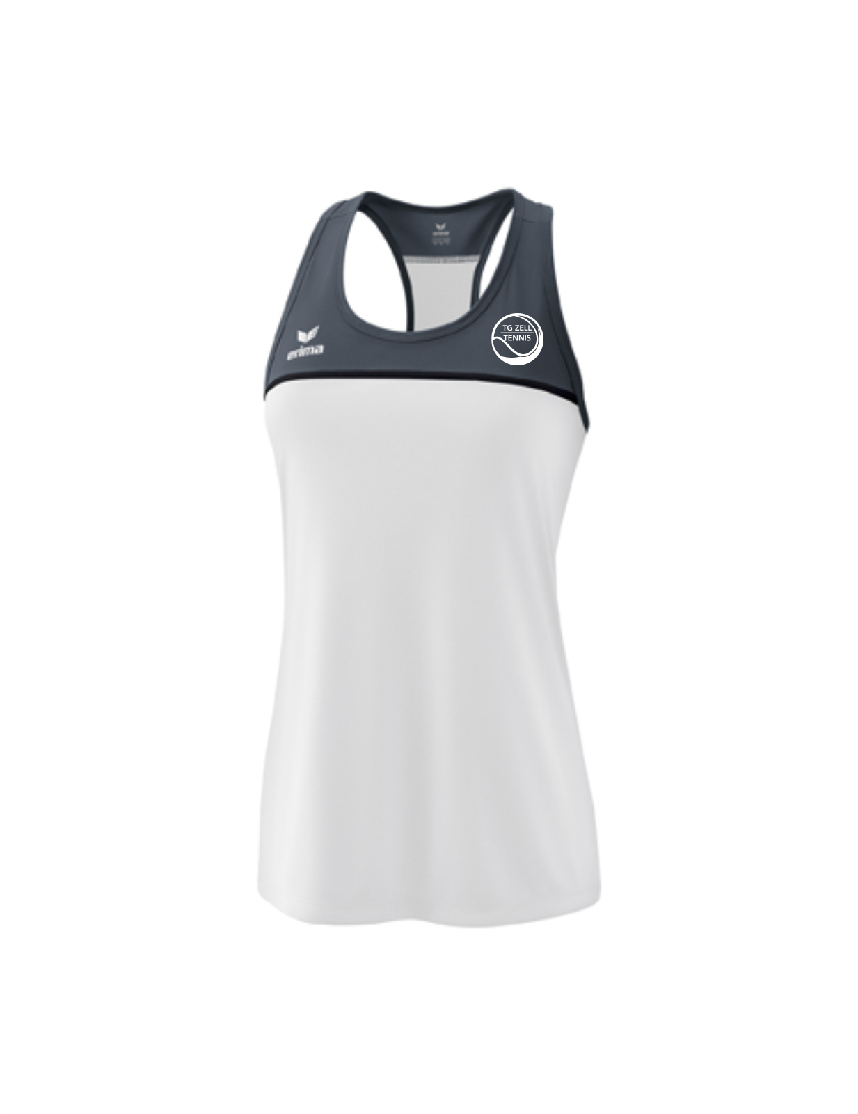 Tennis Tanktop "on the Court" Damen grau weiß