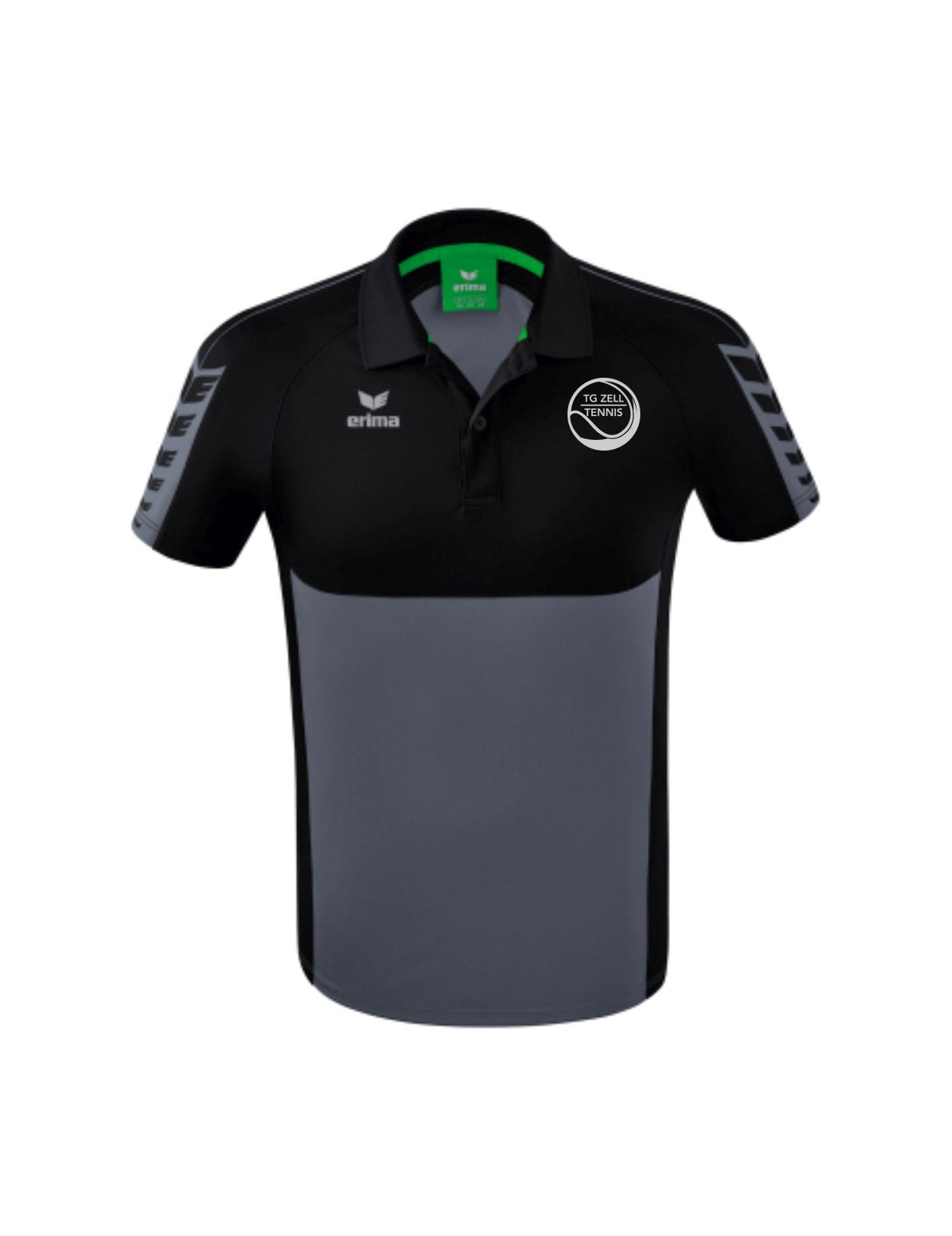 SIX WINGS Poloshirt Herren grau schwarz