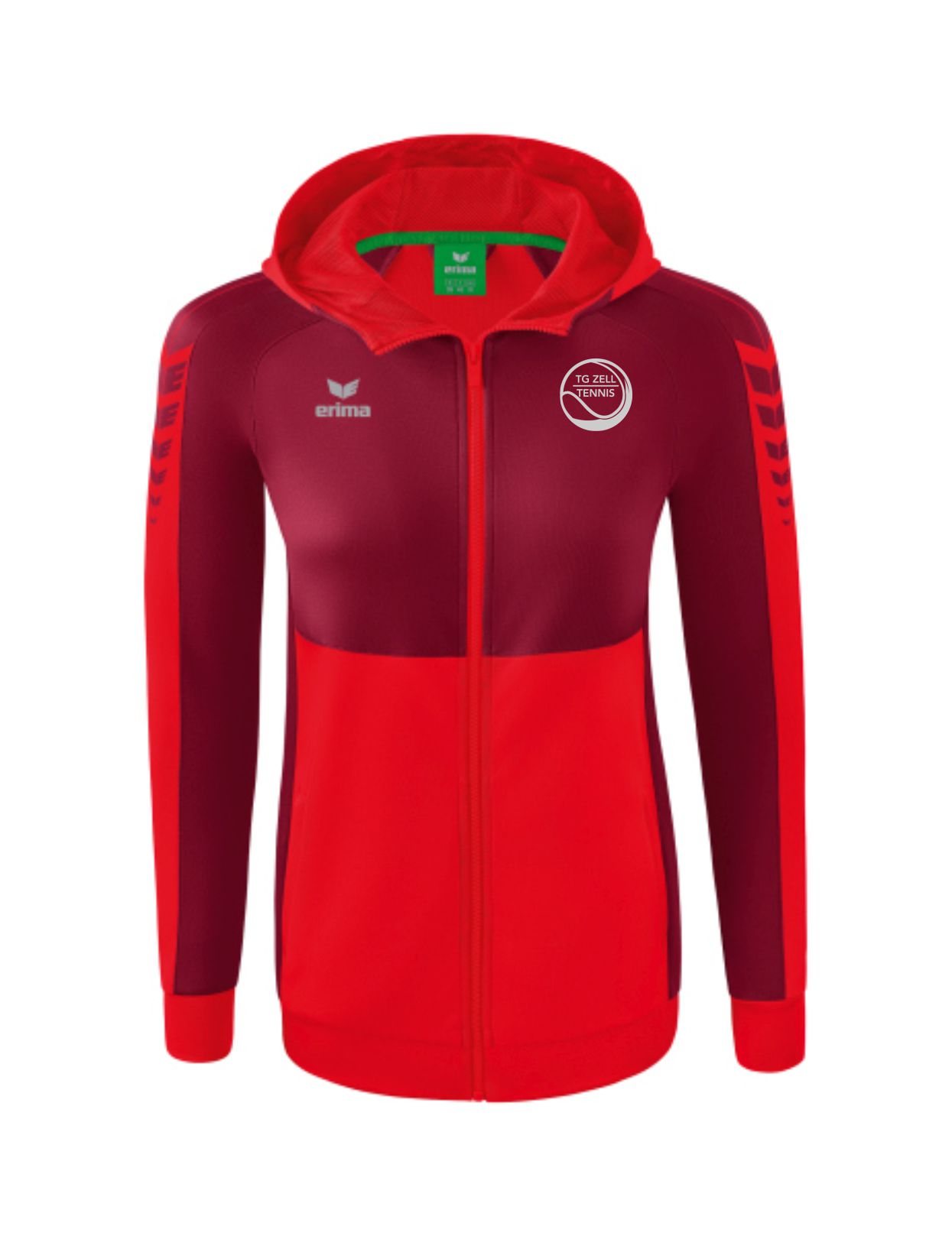 SIX WINGS Trainingsjacke mit Kap. Damen rot