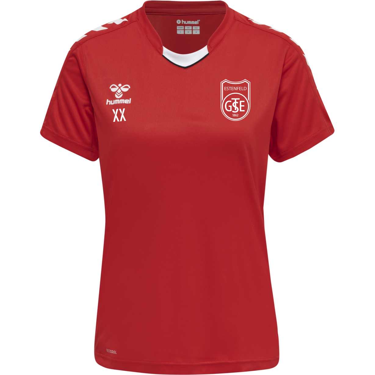 HMLCORE XK POLY JERSEY S/S rot Damen